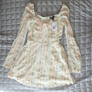 Cream Floral Embroidered Peasant Blouse